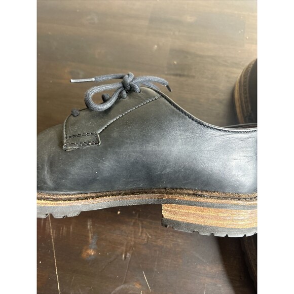 Frye Oxford Mens Black Leather Low Top Cap Toe Oxfords Shoes Lace up 8.5 - Picture 6 of 13